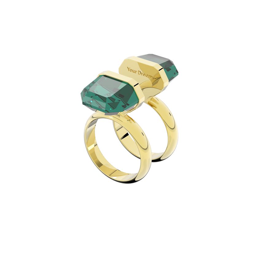 Lucent ring,  Magnetic, Green, Gold-tone plated