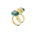 Lucent ring,  Magnetic, Green, Gold-tone plated