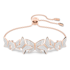 Lilia bracelet, Butterfly, White, Rose gold-tone plated