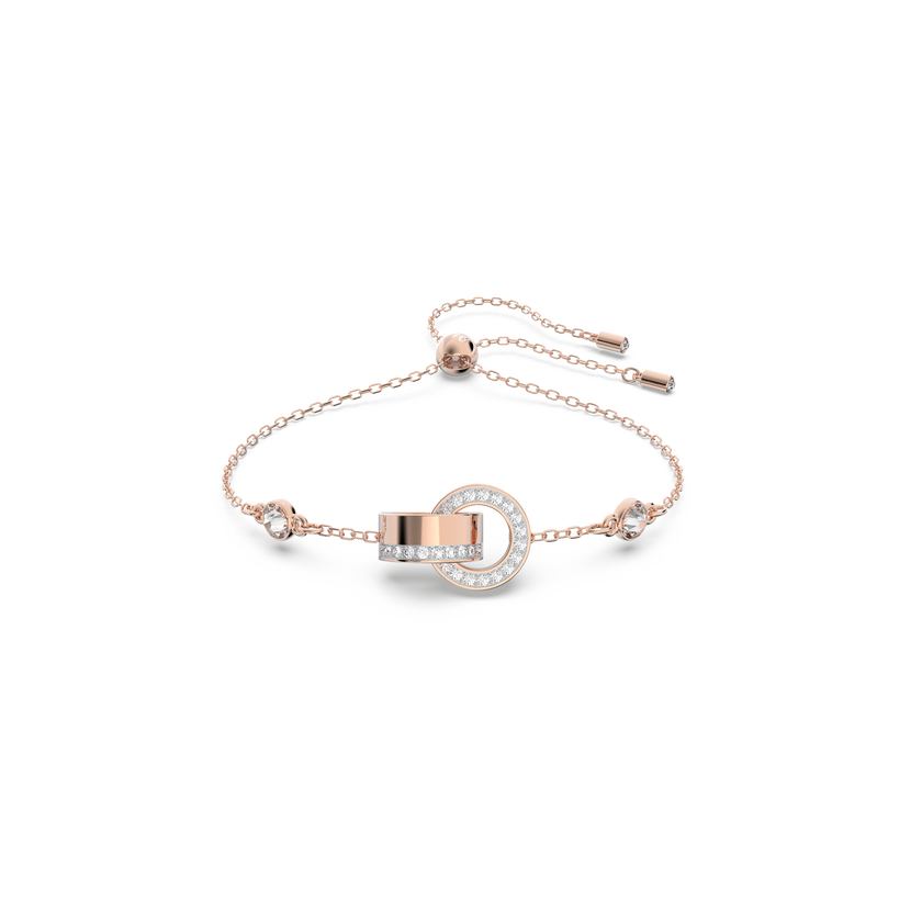 swarovski hollow bracelet  white  rose gold tone plated