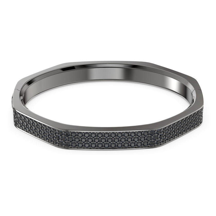 swarovski dextera bangle  octagon shape  black  ruthenium plated