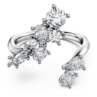 swarovski galaxy bypass ring  lab grown diamonds 1 25 ct tw  mixed shapes  18k white gold