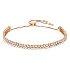 Subtle Double Bracelet, White, Rose Gold Plated