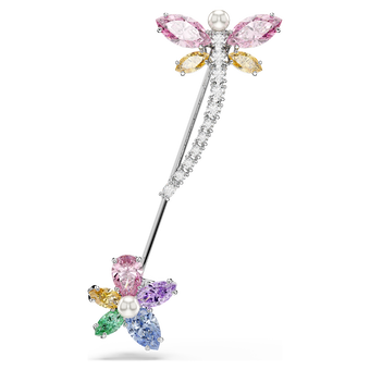 ariana grande x swarovski brooch  mixed cuts  dragonfly  multicolored  rhodium plated