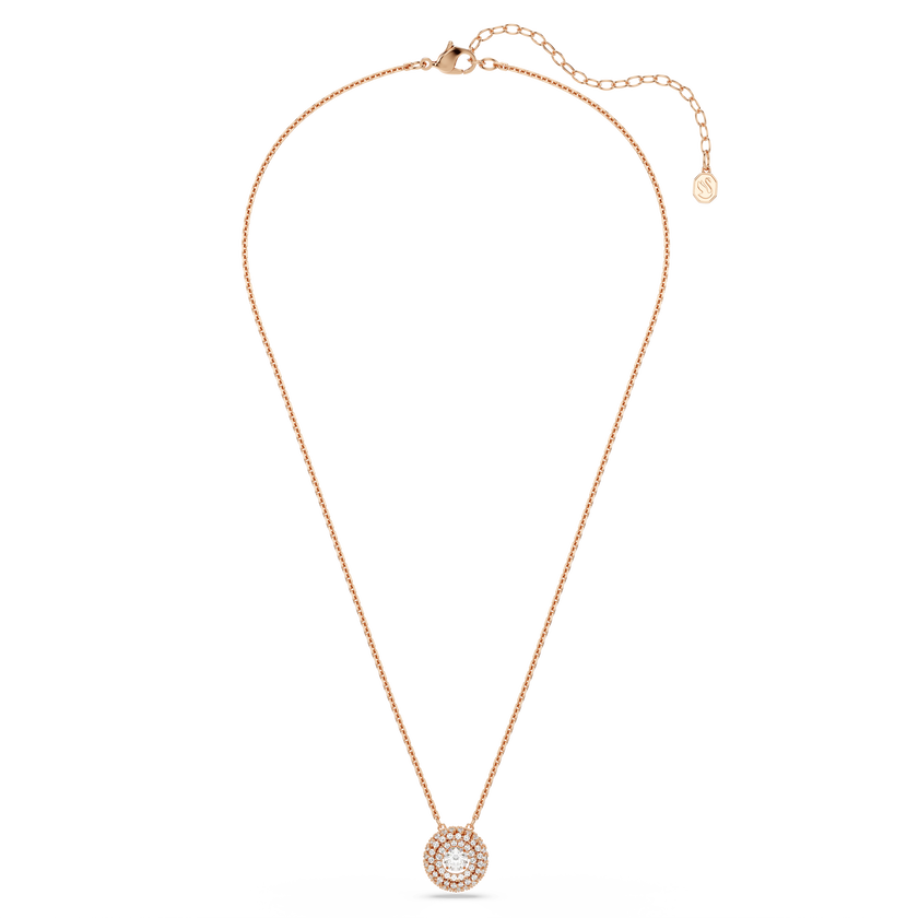 swarovski sublima pendant  round cut  white  18k rose gold finish