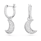 swarovski sublima drop earrings moon white rhodium plated