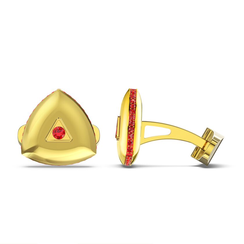 Theo Fire Element Cufflinks, Red, Gold-tone plated