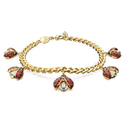 Idyllia bracelet, Ladybug, Red, Gold-tone plated