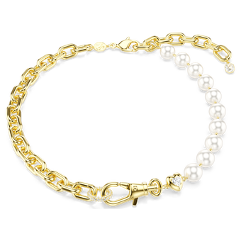 swarovski idyllia necklace  crystal pearl  white  gold tone plated