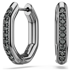 swarovski dextera hoop earrings octagon shape round cut white ruthenium plated
