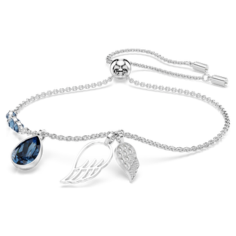 swarovski symbolica bracelet  wing  blue  rhodium plated