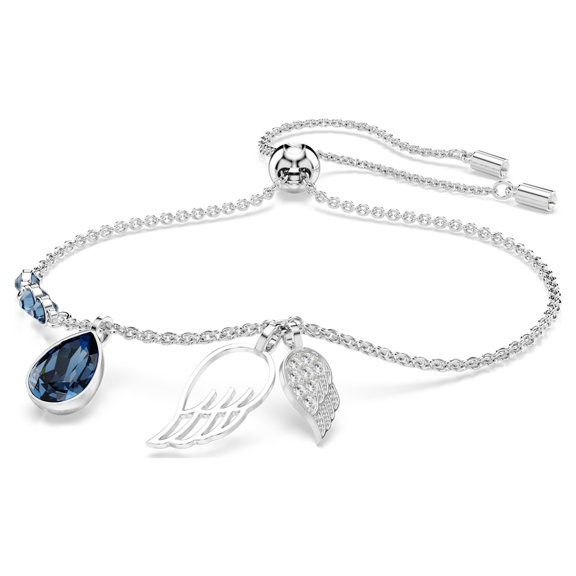 swarovski symbolica bracelet  wing  blue  rhodium plated