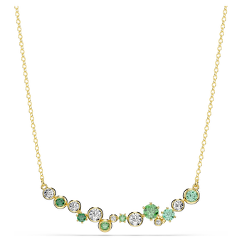 swarovski constella necklace  mixed cuts  green  gold tone plated