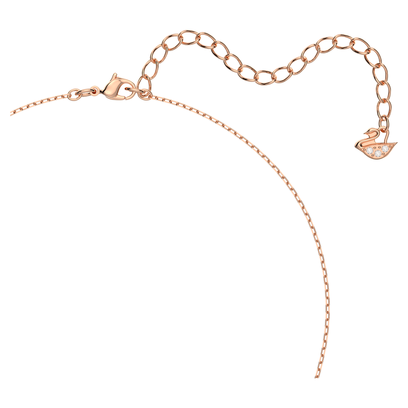 swarovski una necklace  clover  white  18k rose gold finish