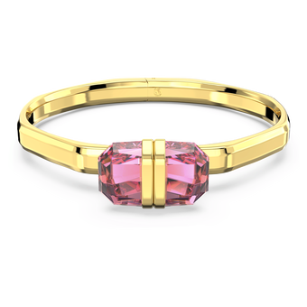 swarovski lucent bangle  magnetic closure  pink  gold tone plated