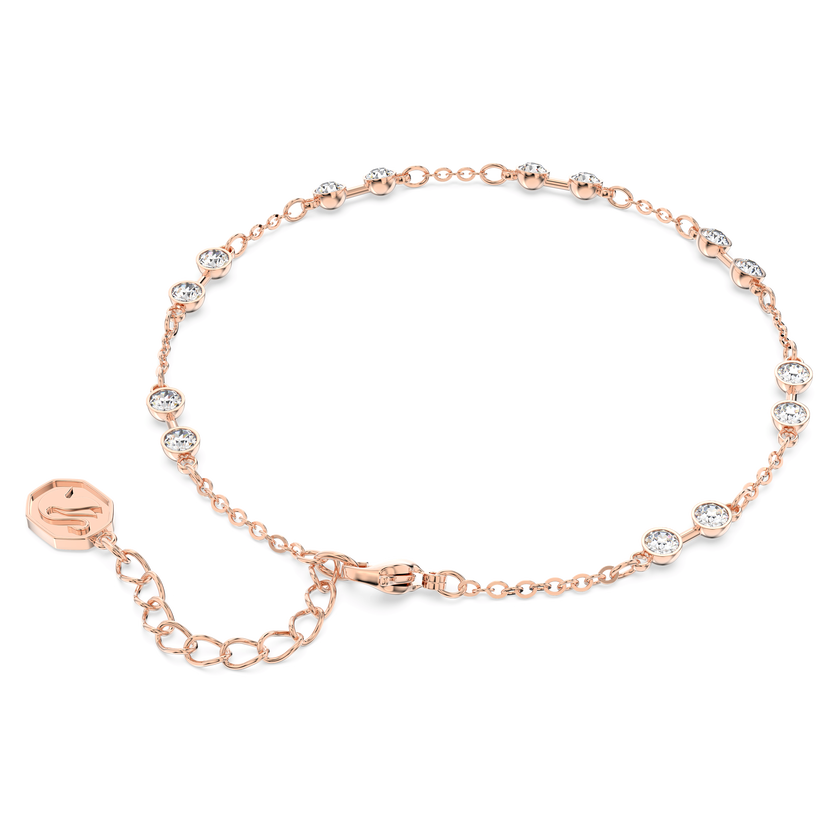 swarovski remix collection strand  round cut  white  18k rose gold finish