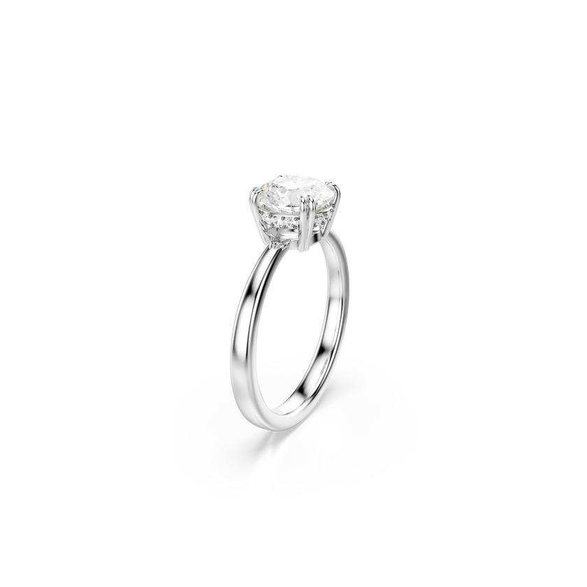 swarovski stilla cocktail ring  round cut  white  silver tone finish