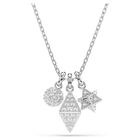 swarovski dextera pendant round cut sphere and cube white rhodium plated