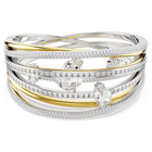 swarovski hyperbola bangle  mixed cuts  white  mixed metal finish