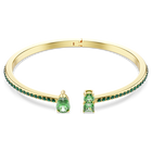 swarovski matrix cuff mixed cuts green gold tone plated