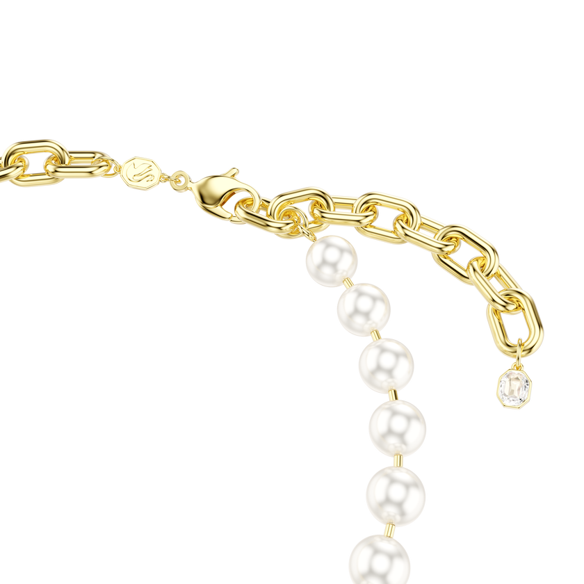 swarovski idyllia necklace  crystal pearl  white  gold tone plated