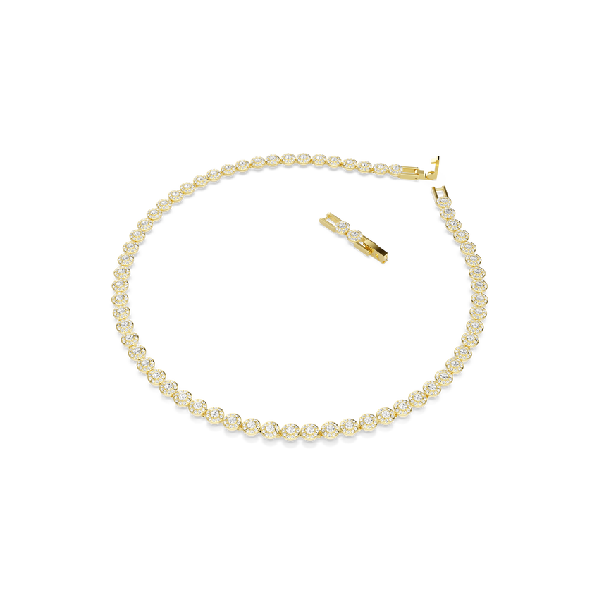 swarovski una angelic necklace  round cut  small  white  gold tone plated