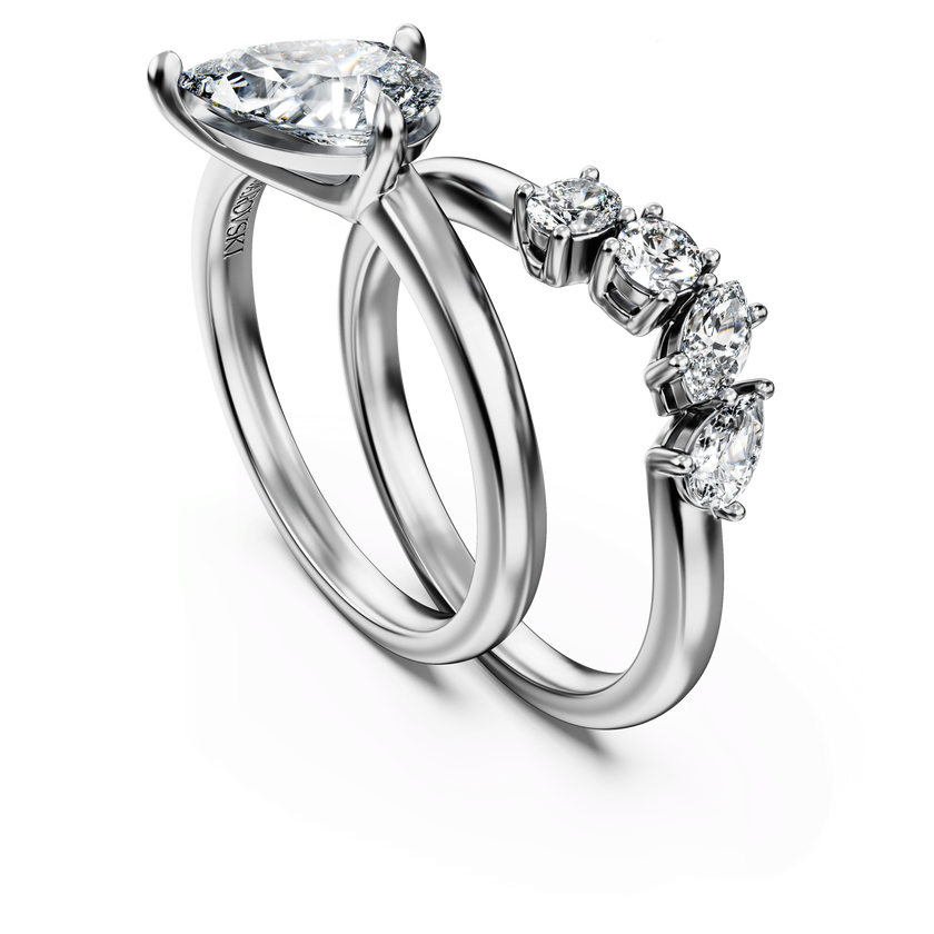 swarovski galaxy ring  laboratory grown diamonds 1 4 ct tw  18k white gold