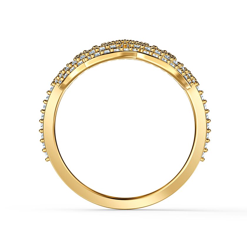 Swarovski Symbolic Lotus Ring, White, Gold-tone plated