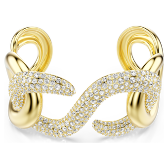 Dextera cuff, Round cut, White, Gold-tone plated swarovski dextera cuff round cut white gold tone plated
