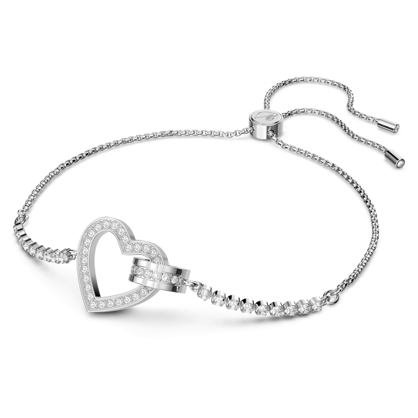 swarovski lovely bracelet  heart  white  rhodium plated