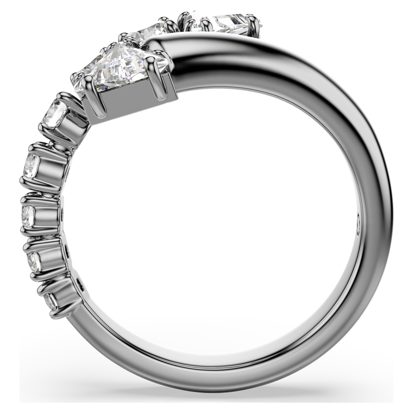 swarovski sublima open ring  mixed cuts  white  ruthenium plated