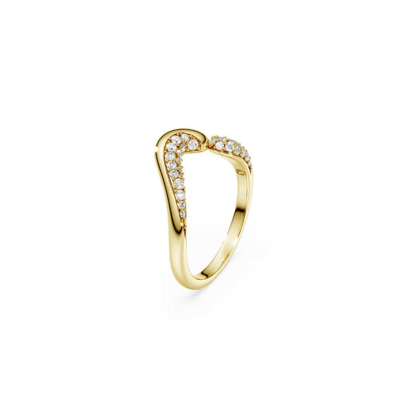 swarovski classica open ring  round cut  white  sterling silver  18k gold finish