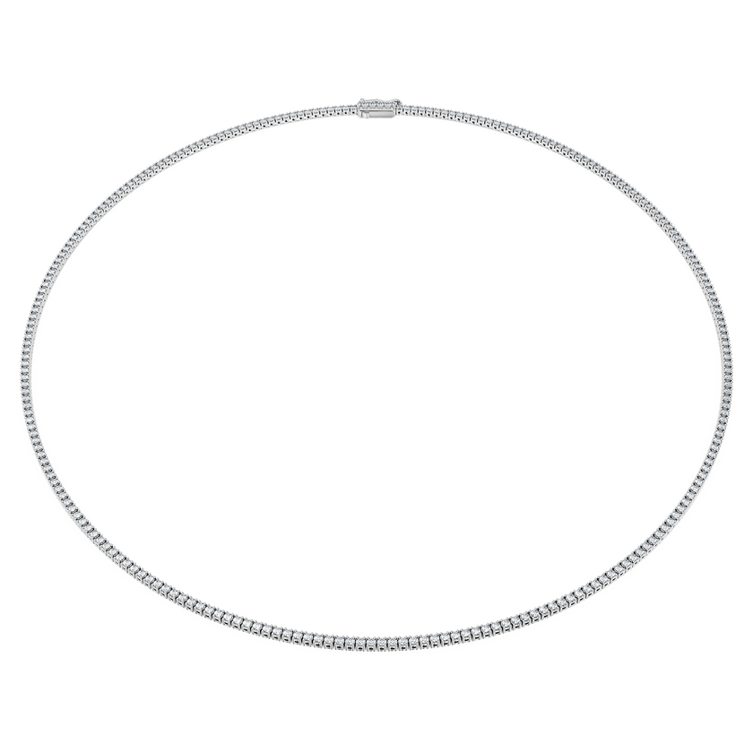 swarovski eternity tennis necklace  laboratory grown diamonds 3 ct tw  18k white gold