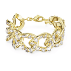 swarovski imber bracelet  statement  mixed cuts  white  gold tone plated