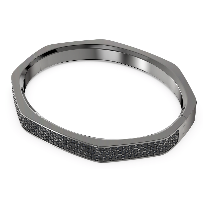 swarovski dextera bangle  octagon shape  black  ruthenium plated