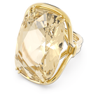 Harmonia cocktail ring, Oversized crystal, Gold tone, Gold-tone plated
