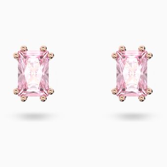 Stilla stud earrings, Pink, Rose gold-tone plated