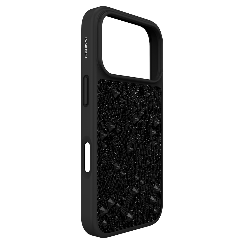 swarovski high smartphone case  flat back crystals  iphone  17 pro  black