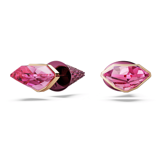 swarovski lucent stud earrings pav spike pink mixed metal finish