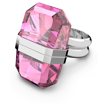 swarovski lucent ring magnetic pink rhodium plated