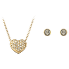 Heart set, Heart, Gold tone, Gold-tone plated