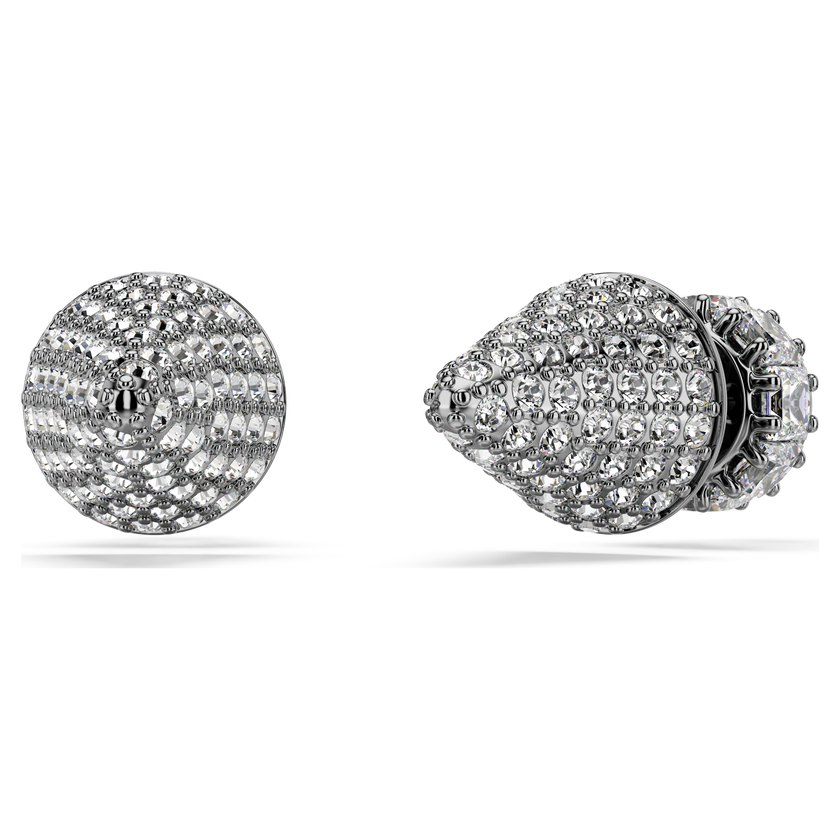 swarovski sublima stud earrings  spike  white  ruthenium plated