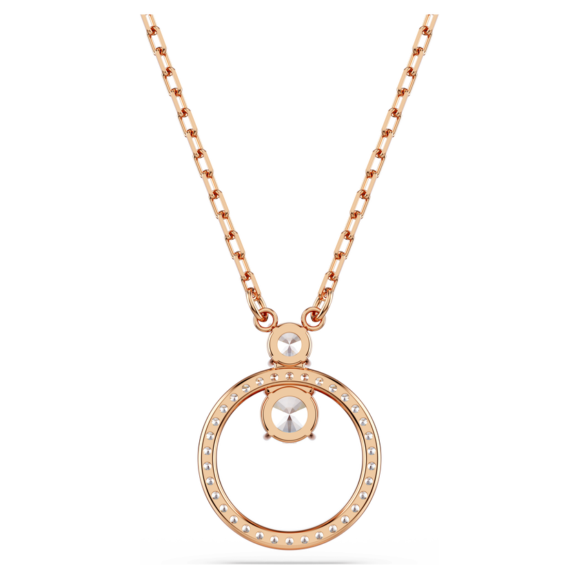 swarovski constella pendant  pav   round cut  white  rose gold tone plated