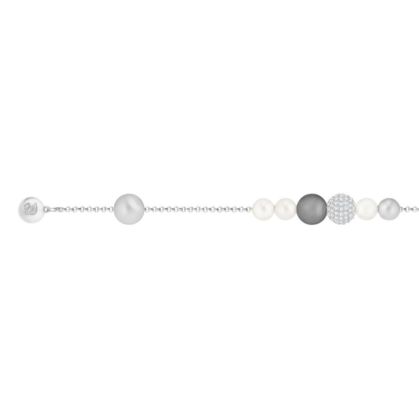 The Swarovski Remix Collection, Mixed Gray Crystal, Pearl, White, Rhodium Plated