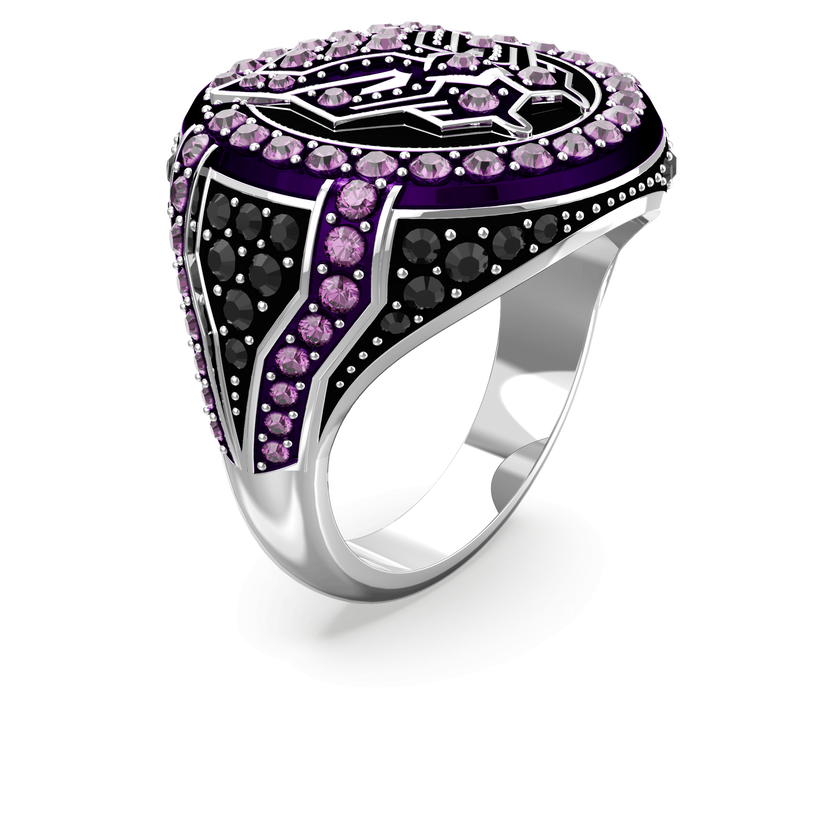 swarovski black panther ring  black panther  purple  rhodium plated