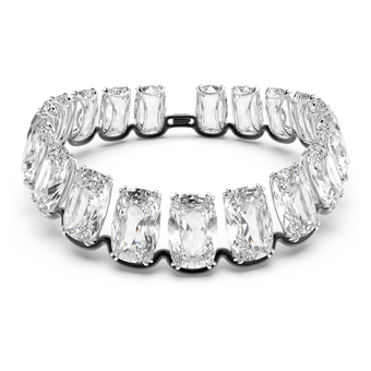 Harmonia choker, Oversized floating crystals, White, Mixed metal finish swarovski harmonia choker oversized floating crystals white mixed metal finish