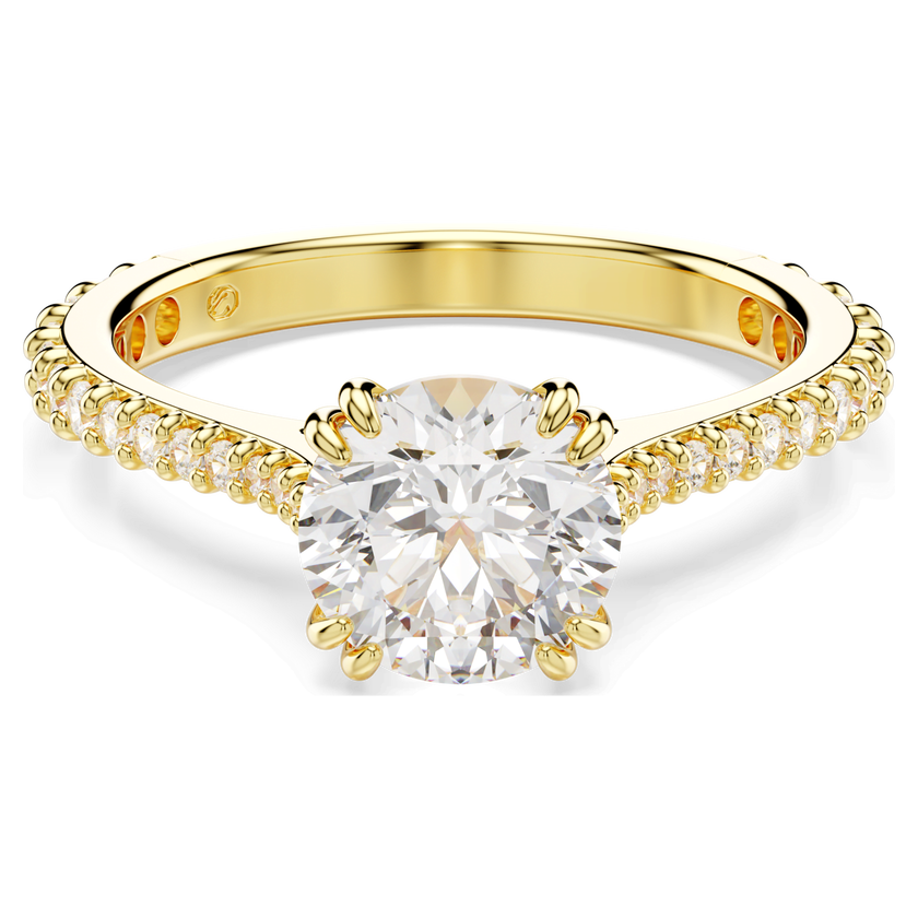 swarovski stilla ring  set  2   round cut  white  gold tone plated