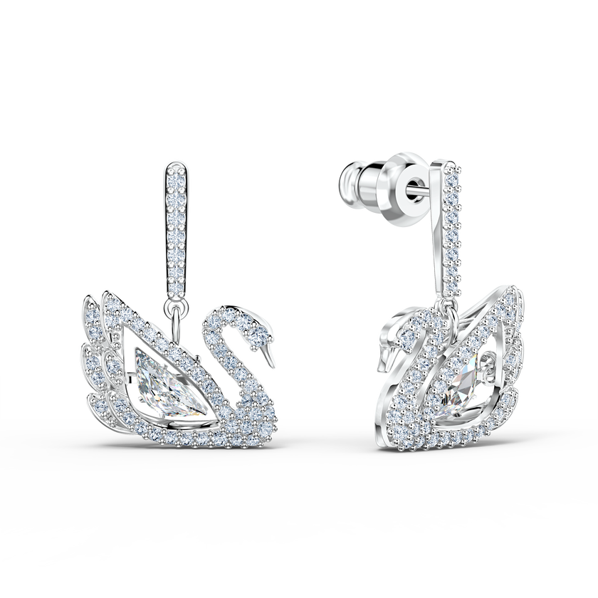 Swan pierced earrings clearance
