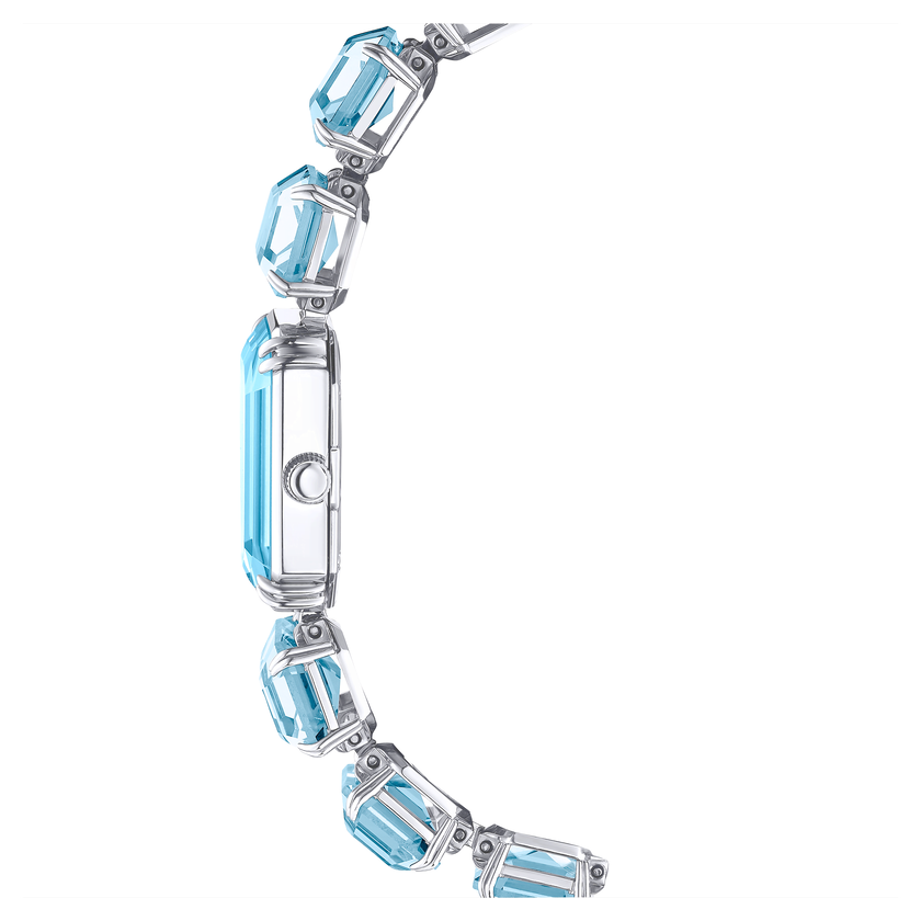 swarovski watch  octagon cut bracelet  blue  stainless steel