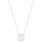 Bella V Pendant, White, Rhodium plated